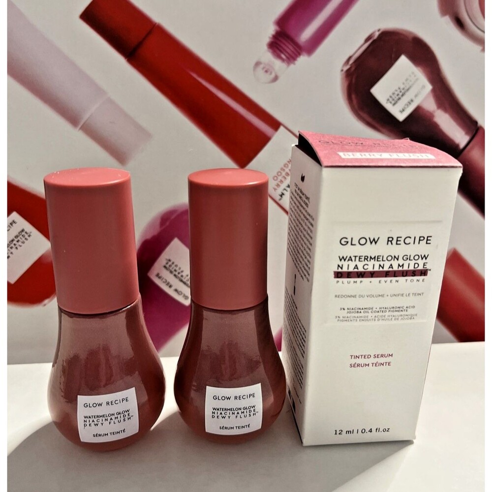 2 X Glow Recipe Watermelon Glow Dewy Flush Tinted Serum in BERRY FLUSH 12ml